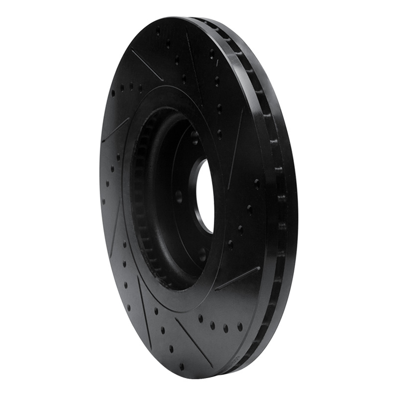 Kia Sedona Brake Rotor (1) - Front Left - R1 Concepts - Drilled & Slotted - Black - `15-`21